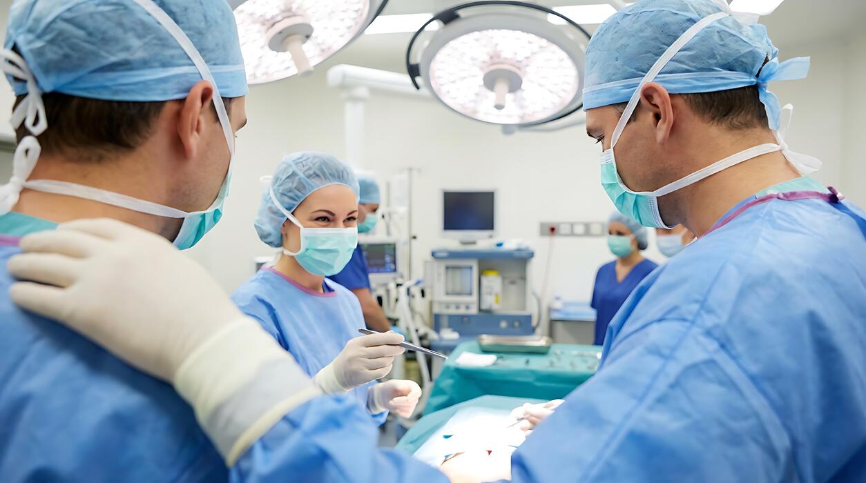 Reconstructive surgery practices IT support Surgical team performing a procedure in the operating room of a reconstructive surgery practice